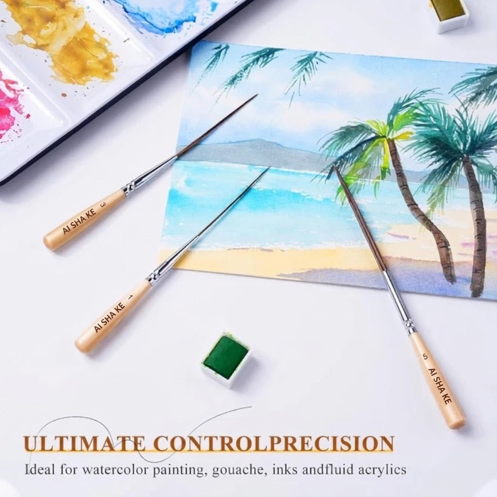 AI SHA KE 3pcs/5pcs Long Liner Brush Set