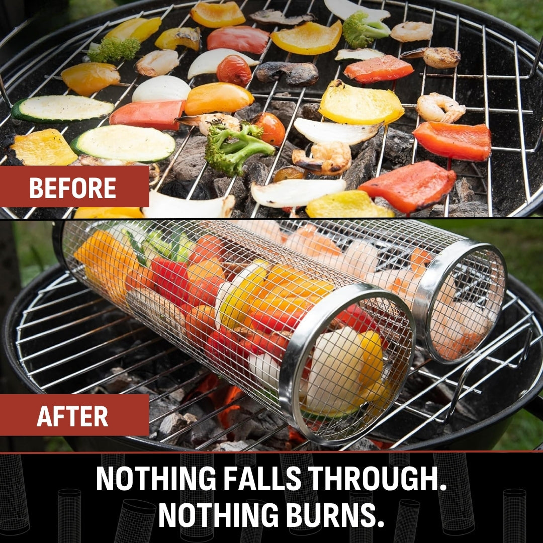 Rolling Grill Basket – Easy, Even Grilling Every Time