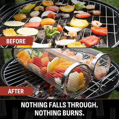 Rolling Grill Basket – Easy, Even Grilling Every Time