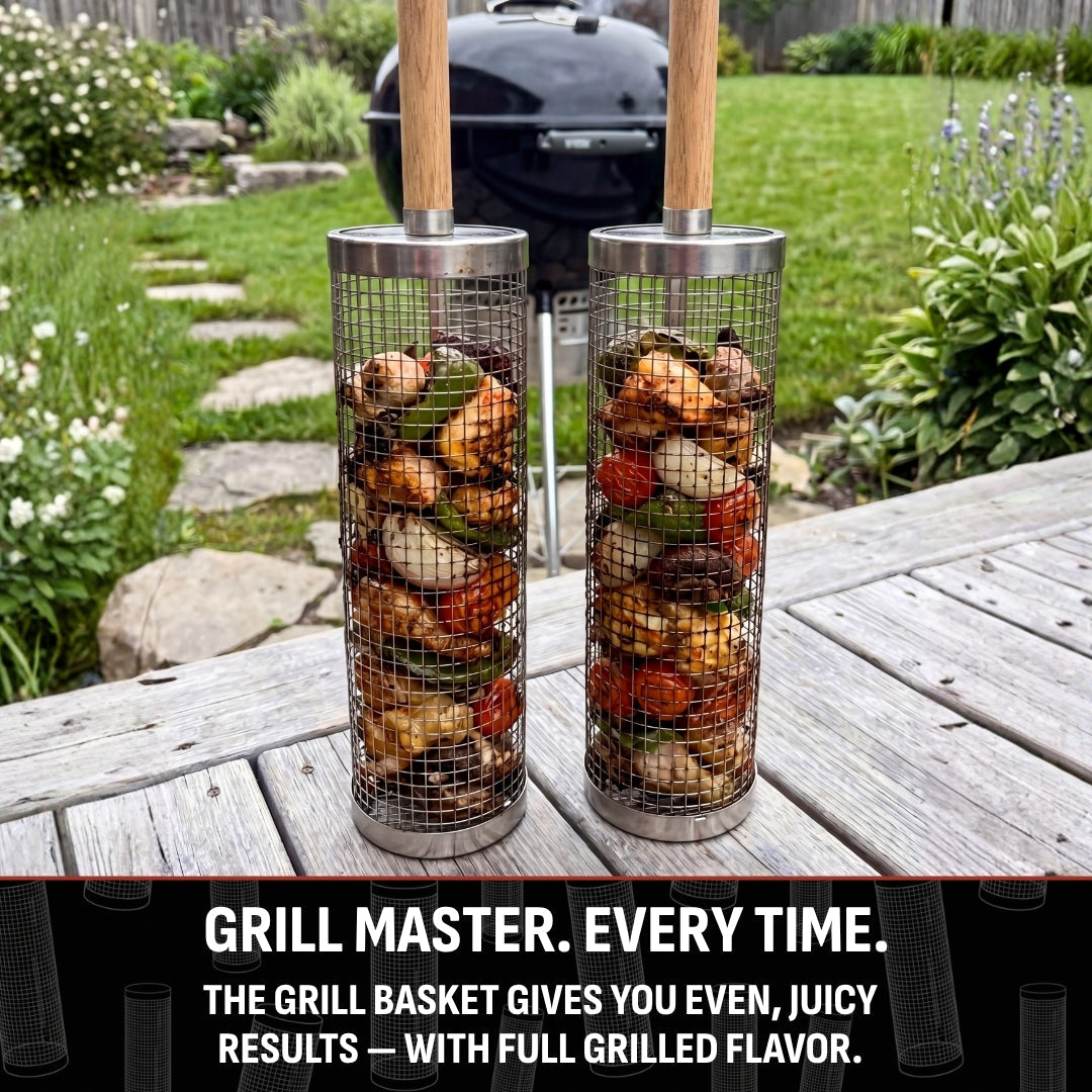 Rolling Grill Basket – Easy, Even Grilling Every Time