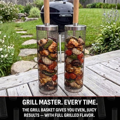 Rolling Grill Basket – Easy, Even Grilling Every Time