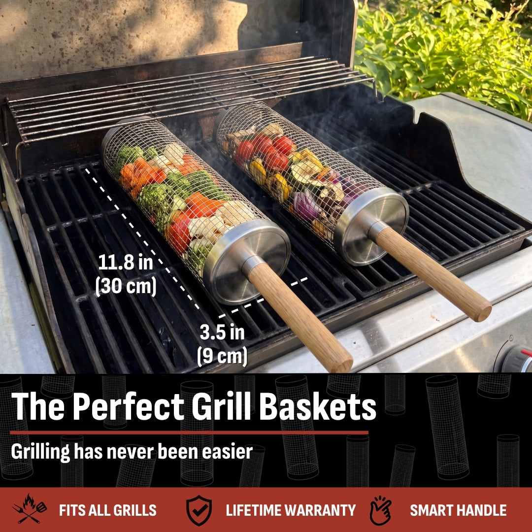 Rolling Grill Basket – Easy, Even Grilling Every Time